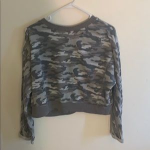 Cropped distressed sweater